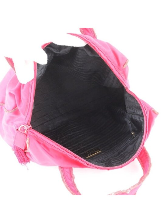 Prada Tessuto Nylon Beads Bijoux Logo Handbag Tote